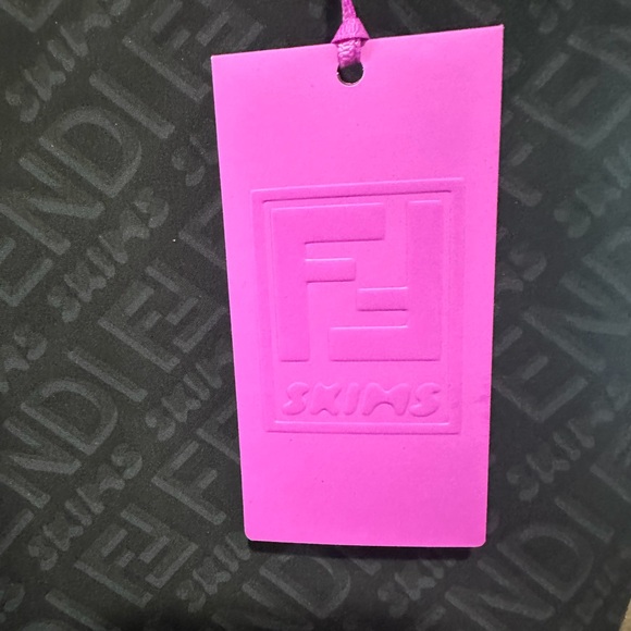 Fendi /SKIMS Black Sleeveless mid thigh bodysuit. LIMITED COLLABORATION - Picture 3 of 3